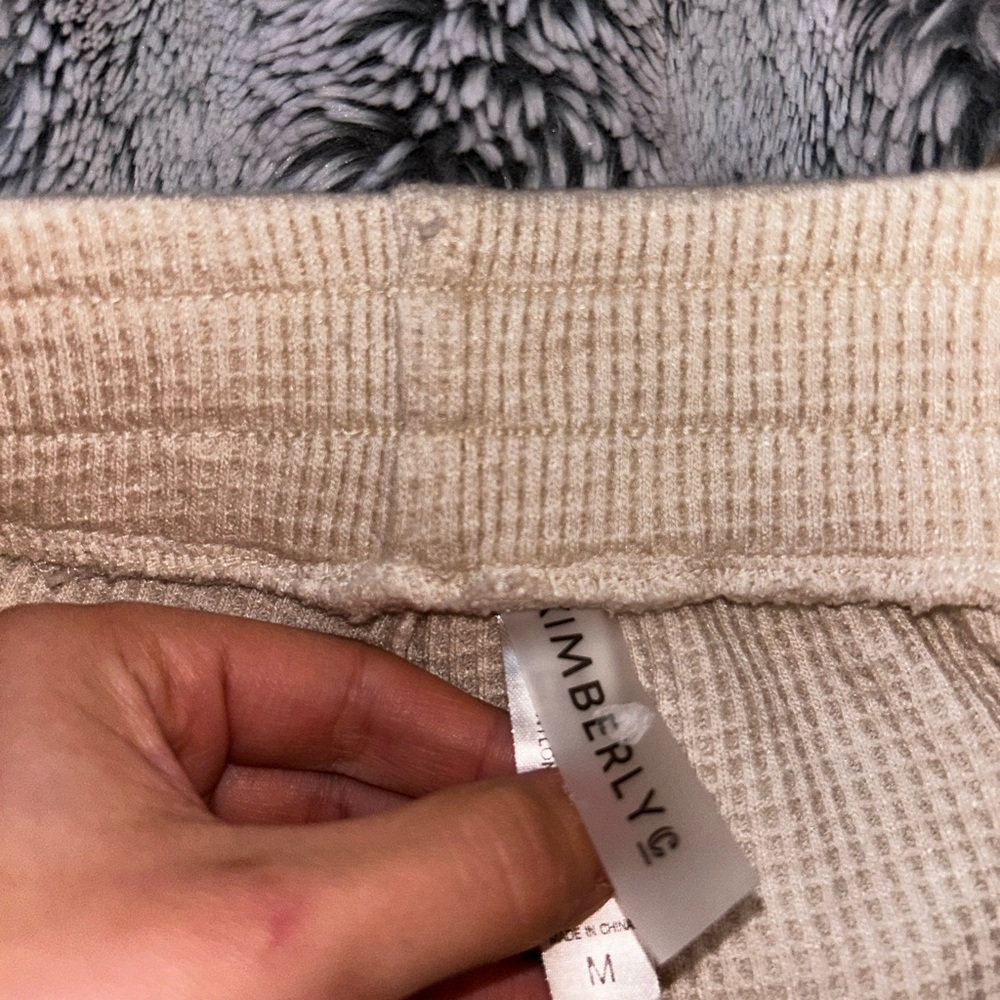 Kimberly C waffle knit cream lounge set - Picture 3 of 3